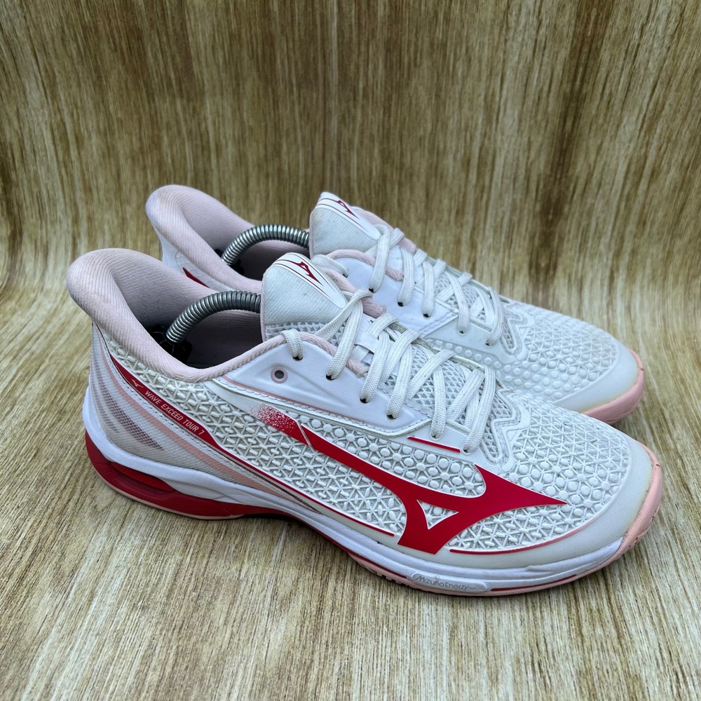 Mizuno Wave Exceed Tour 7 Women's Size 8.5 White Red Pink Tennis Shoes Sneakers